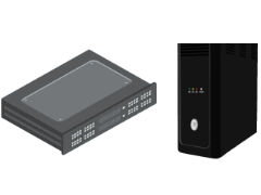 ネットワーク機器とサーバーのイラスト
