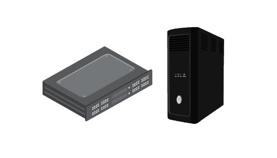 ネットワーク機器とサーバーのイラスト