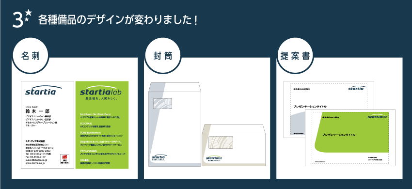 各種備品が変わりました